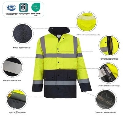 Breathable 300d Oxford Security-Protection Reflective Uniform-Work-Clothes for Workers