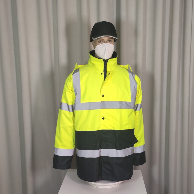 Protective Workwear 2024 Hi Vis 300d Oxford Reflective Safety-Protective-Clothing Jacket for Workers