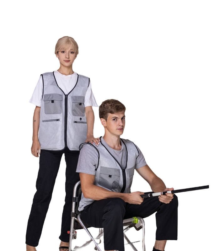 Wear-Resistant Mesh Cooling Jacket with 3 Gear Speed Regulation and USB Rechargeable Design