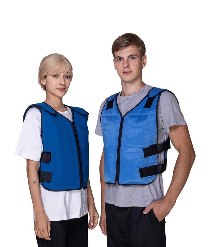 100% Polyester Nonwoven Weaving Method Cooling Vest with Phase Change Material Ice Pack