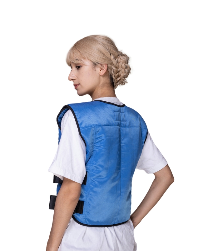 100% Polyester Nonwoven Weaving Method Cooling Vest with Phase Change Material Ice Pack