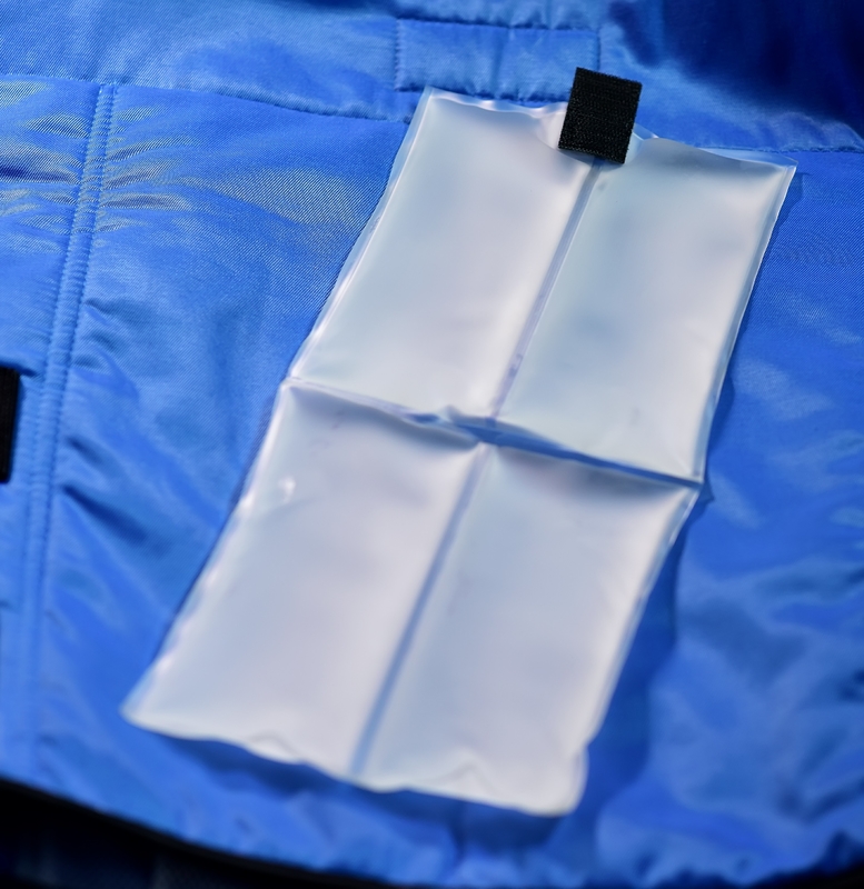 100% Polyester Nonwoven Weaving Method Cooling Vest with Phase Change Material Ice Pack