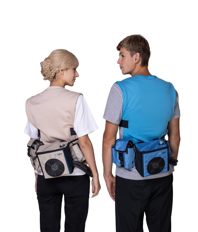 Breathable Khaki Wearable Micro Compressor Cooling Vest with Rechargeable Ventilation