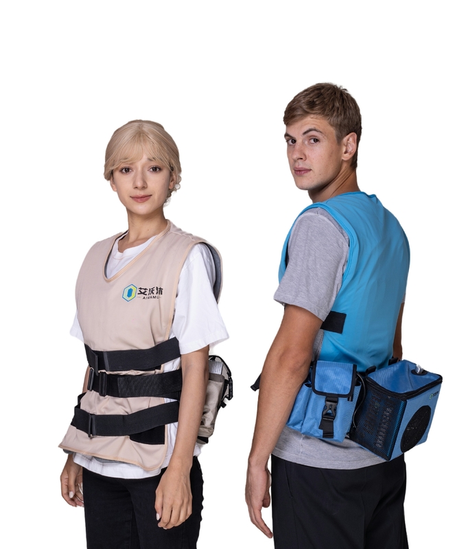 Breathable Khaki Wearable Micro Compressor Cooling Vest with Rechargeable Ventilation