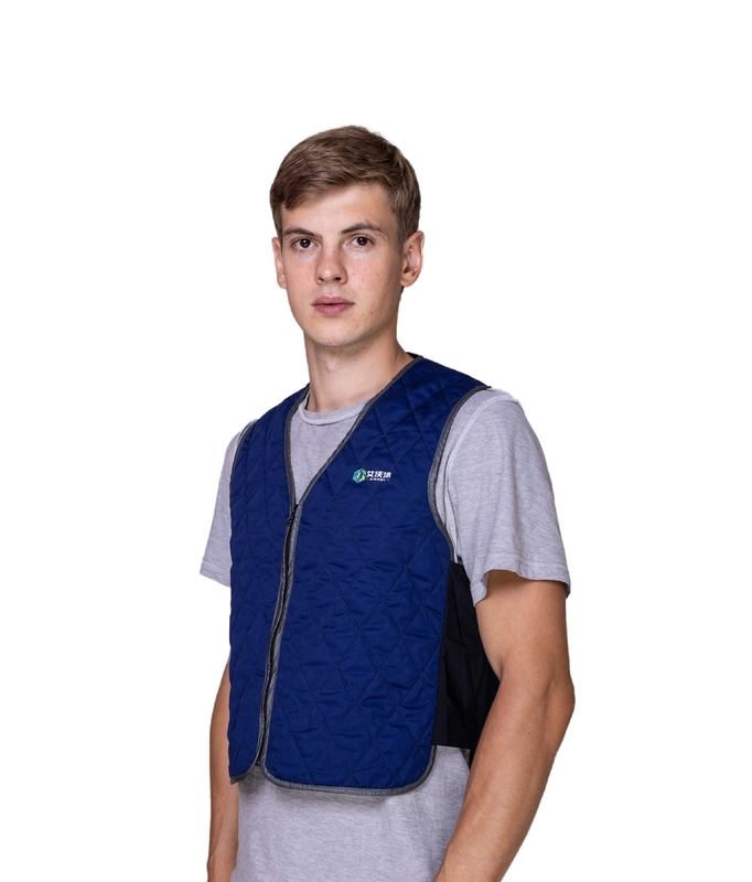 Outdoor Work Safety Vest with Zipper Closure Water Evaporative Refrigeration Cooling