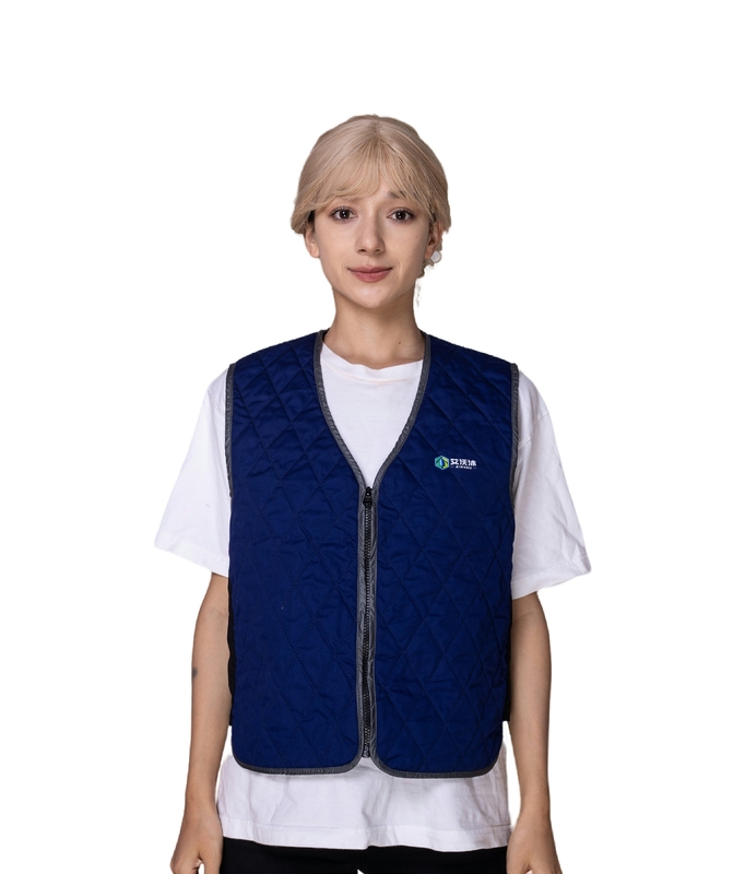 Outdoor Work Safety Vest with Zipper Closure Water Evaporative Refrigeration Cooling