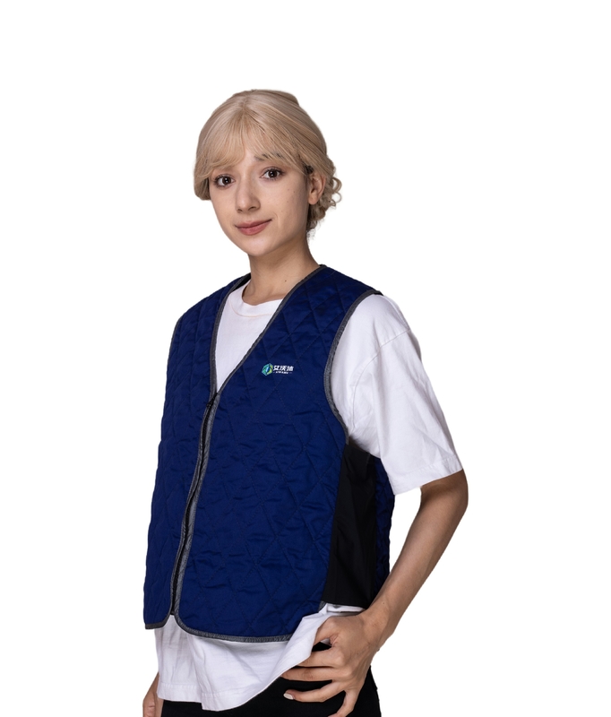Outdoor Work Safety Vest with Zipper Closure Water Evaporative Refrigeration Cooling