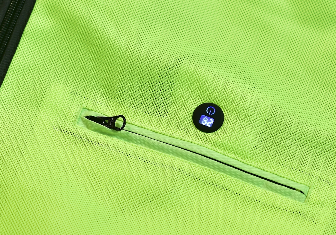 Construction Site Safety Reflective Vest with Water Circulation and Zipper Closure